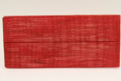 Plaquettes pour la coutellerie, Erable sycomore ond&eacute; stabilis&eacute; rouge, ref:PESOs72810r