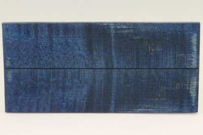 Plaquettes pour la coutellerie, Erable sycomore ond&eacute; stabilis&eacute; bleu, ref:PESOs72816b