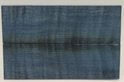 Plaquettes pour la coutellerie, Erable sycomore ond&eacute; stabilis&eacute; bleu, ref:PESOs72818b