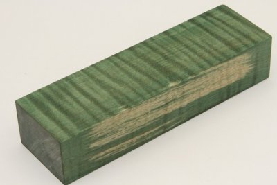 Bloc pour la coutellerie, Erable sycomore ond&eacute; stabilis&eacute; vert, ref:BESOs72855ve