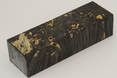 Bloc pour la coutellerie, Loupe d'Erable N&eacute;gundo stabilis&eacute; noir/vert, ref:BLpErs72923nr