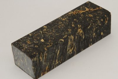 Bloc pour la coutellerie, Loupe d'Erable N&eacute;gundo stabilis&eacute; noir/vert, ref:BLpErs72924nr