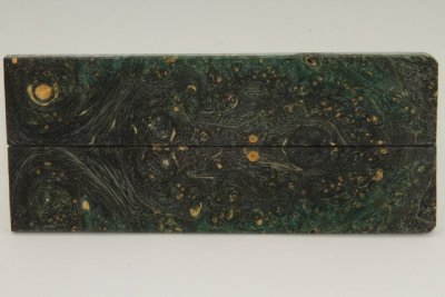 Plaquettes pour la coutellerie, Loupe d'Erable N&eacute;gundo stabilis&eacute; noir/vert, ref:PLpErs72930nr