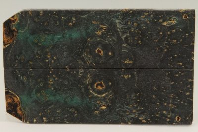 Plaquettes pour la coutellerie, Loupe d'Erable N&eacute;gundo stabilis&eacute; noir/vert, ref:PLpErs72934nr