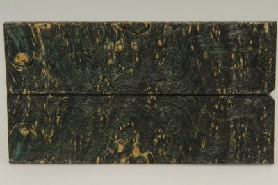 Plaquettes pour la coutellerie, Loupe d'Erable N&eacute;gundo stabilis&eacute; noir/vert, ref:PLpErs72933nr