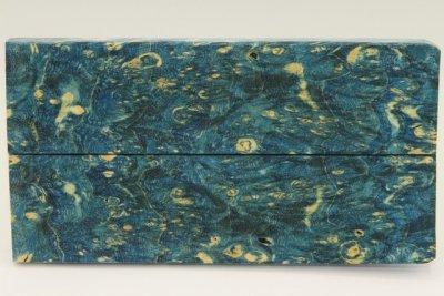 Plaquettes pour la coutellerie, Loupe d'Erable N&eacute;gundo stabilis&eacute; bleu, ref:PLpErs72963b