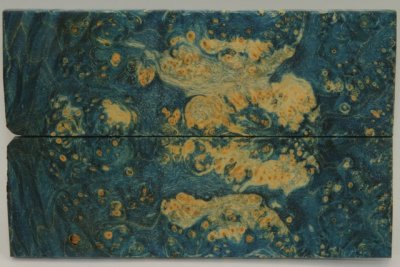 Plaquettes pour la coutellerie, Loupe d'Erable N&eacute;gundo stabilis&eacute; bleu, ref:PLpErs72968b