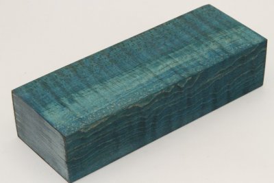 Bloc pour la coutellerie, Erable sycomore ond&eacute; stabilis&eacute; bleu, ref:BESOs73068b