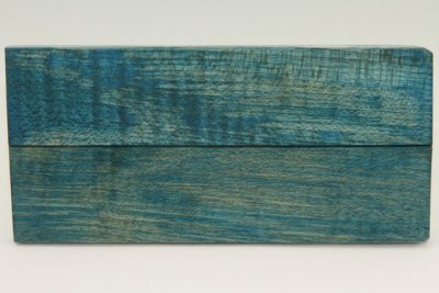 Plaquettes pour la coutellerie, Erable sycomore ond&eacute; stabilis&eacute; bleu, ref:PESOs73060b