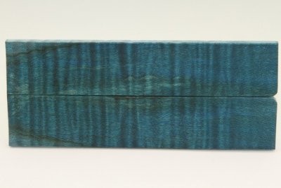 Plaquettes pour la coutellerie, Erable sycomore ond&eacute; stabilis&eacute; bleu, ref:PESOs73059b