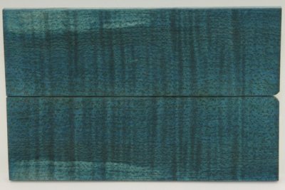 Plaquettes pour la coutellerie, Erable sycomore ond&eacute; stabilis&eacute; bleu, ref:PESOs73062b