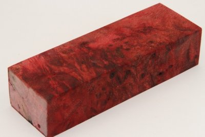 Bloc pour la coutellerie, Loupe de Peuplier stabilis&eacute; rouge, ref:BLpPEs73176r