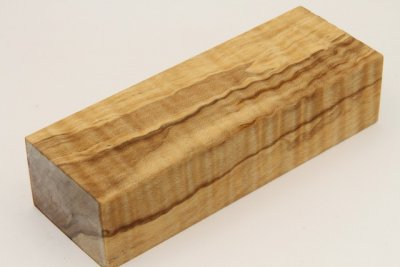 Bloc pour la coutellerie, Erable sycomore ond&eacute; stabilis&eacute; naturel, ref:BESOs73186na
