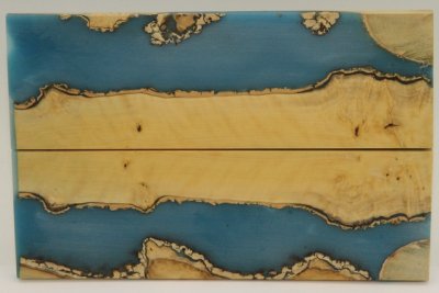 Plaquettes pour la coutellerie, loupe de Buis + r&eacute;sine bleue, ref:PRLpBU73299