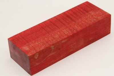 Bloc pour la coutellerie, Erable sycomore ond&eacute; stabilis&eacute; rouge, ref:BESOs73320r