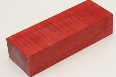 Bloc pour la coutellerie, Erable sycomore ond&eacute; stabilis&eacute; rouge, ref:BESOs73321r