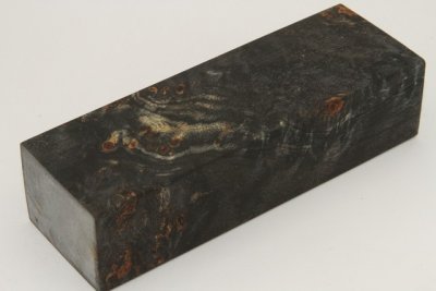 Bloc pour la coutellerie, Loupe de Peuplier stabilis&eacute;e noire, ref:BLpPEs73353nr