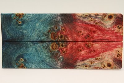 Plaquettes pour la coutellerie, Loupe de Peuplier stabilis&eacute;e multicolore, ref:PLpPEs73359mu