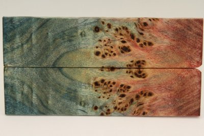 Plaquettes pour la coutellerie, Loupe de Peuplier stabilis&eacute;e multicolore, ref:PLpPEs73361mu