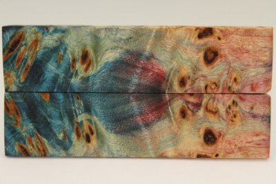 Plaquettes pour la coutellerie, Loupe de Peuplier stabilis&eacute;e multicolore, ref:PLpPEs73360mu