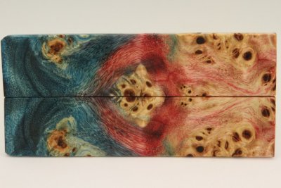 Plaquettes pour la coutellerie, Loupe de Peuplier stabilis&eacute;e multicolore, ref:PLpPEs73358mu