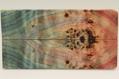 Plaquettes pour la coutellerie, Loupe de Peuplier stabilis&eacute;e multicolore, ref:PLpPEs73363mu