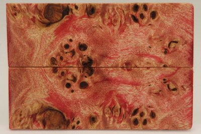 Plaquettes pour la coutellerie, Loupe de Peuplier stabilis&eacute; rouge, ref:PLpPEs73479r