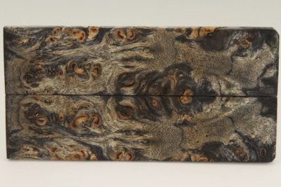 Plaquettes pour la coutellerie, Loupe de Peuplier stabilis&eacute;e noire, ref:PLpPEs73526nr