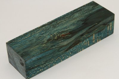 Bloc pour la coutellerie, H&ecirc;tre &eacute;chauff&eacute; stabilis&eacute; bleu, ref:BHs73799b