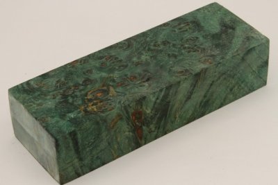 Bloc pour la coutellerie, Loupe de Peuplier stabilis&eacute; vert, ref:BLpPEs73832ve