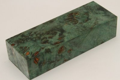 Bloc pour la coutellerie, Loupe de Peuplier stabilis&eacute; vert, ref:BLpPEs73833ve