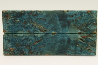 Plaquettes pour la coutellerie, Bouleau de Car&eacute;lie stabilis&eacute; bleu, ref:PBMs73825b