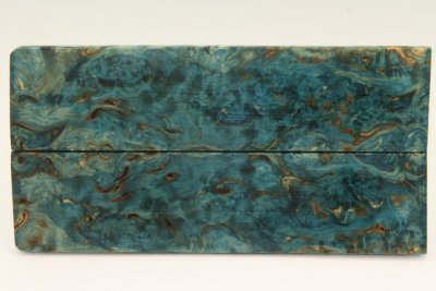 Plaquettes pour la coutellerie, Bouleau de Car&eacute;lie stabilis&eacute; bleu, ref:PBMs73827b