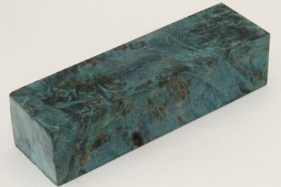 Bloc pour la coutellerie, Loupe de Peuplier stabilis&eacute;e bleu, ref:BLpPEs73836b