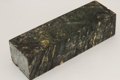 Bloc pour la coutellerie, Loupe d'Erable N&eacute;gundo stabilis&eacute; noir/vert, ref:BLpErs73863nr