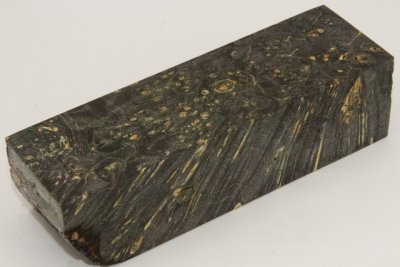 Bloc pour la coutellerie, Loupe d'Erable N&eacute;gundo stabilis&eacute; noir/vert, ref:BLpErs73864nr