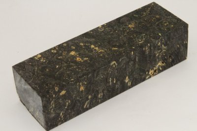 Bloc pour la coutellerie, Loupe d'Erable N&eacute;gundo stabilis&eacute; noir/vert, ref:BLpErs73865nr