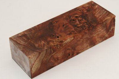 Bloc pour la coutellerie, Loupe de Peuplier stabilis&eacute;e marron, ref:BLpPEs73855ma