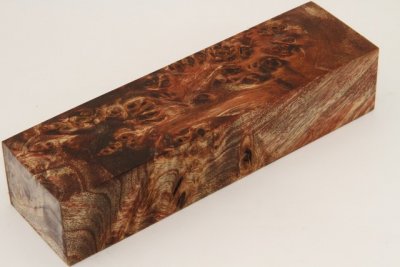 Bloc pour la coutellerie, Loupe de Peuplier stabilis&eacute;e marron, ref:BLpPEs73854ma