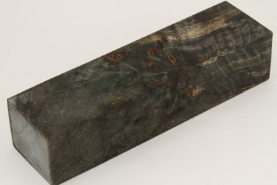 Bloc pour la coutellerie, Loupe de Peuplier stabilis&eacute;e noire, ref:BLpPEs73872nr