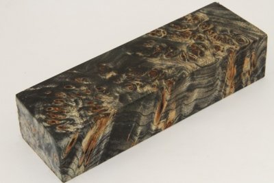 Bloc pour la coutellerie, Loupe de Peuplier stabilis&eacute;e noire, ref:BLpPEs73873nr