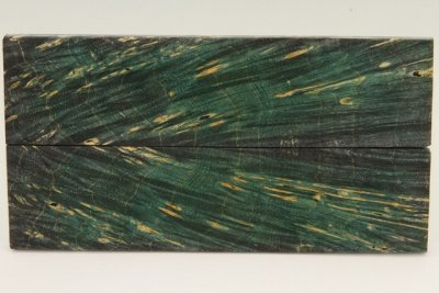 Plaquettes pour la coutellerie, Loupe d'Erable N&eacute;gundo stabilis&eacute; noir/vert, ref:PLpErs73858nr