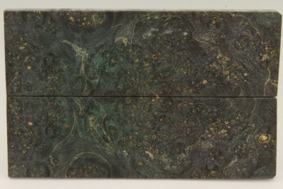 Plaquettes pour la coutellerie, Loupe d'Erable N&eacute;gundo stabilis&eacute; noir/vert, ref:PLpErs73861nr