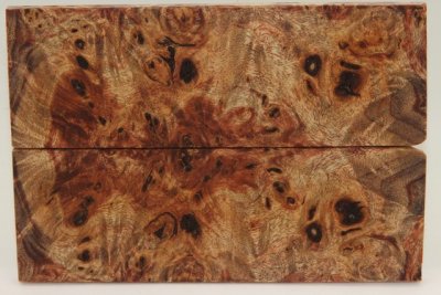 Plaquettes pour la coutellerie, Loupe de Peuplier stabilis&eacute;e marron, ref:PLpPEs73852ma