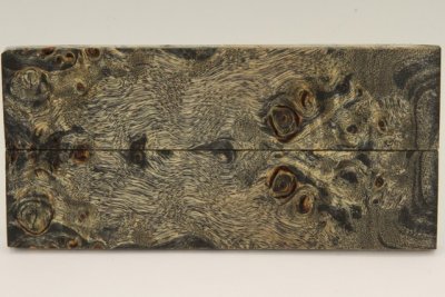 Plaquettes pour la coutellerie, Loupe de Peuplier stabilis&eacute;e noire, ref:PLpPEs73866nr