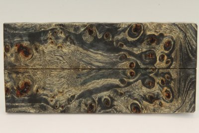 Plaquettes pour la coutellerie, Loupe de Peuplier stabilis&eacute;e noire, ref:PLpPEs73867nr