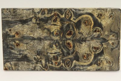 Plaquettes pour la coutellerie, Loupe de Peuplier stabilis&eacute;e noire, ref:PLpPEs73869nr