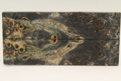 Plaquettes pour la coutellerie, Loupe de Peuplier stabilis&eacute;e noire, ref:PLpPEs73868nr