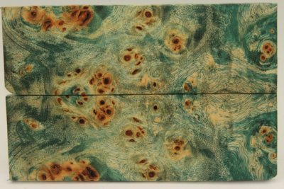 Plaquettes pour la coutellerie, Loupe de Peuplier stabilis&eacute;e vert, ref:PLpPEs73905ve