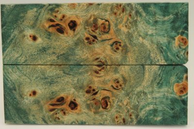 Plaquettes pour la coutellerie, Loupe de Peuplier stabilis&eacute;e vert, ref:PLpPEs73906ve